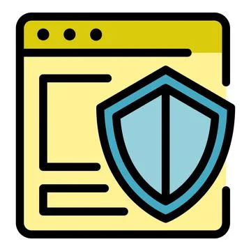 Secured operating system icon color outline vector Stock Illustration
