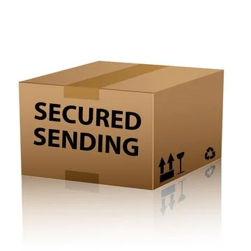 Secured package delivery on cardboard box Stock Illustration