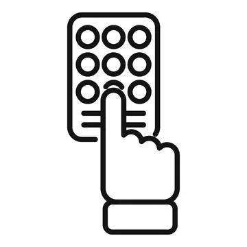 Secured padlock icon outline vector. Data protection Stock Illustration