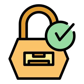 Secured padlock icon vector flat Stock Illustration