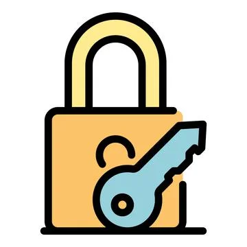 Secured padlock remote control icon color outline vector Ilustración de archivo