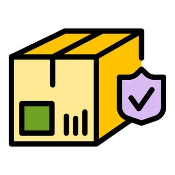 Secured parcel icon vector flat Stock Illustration
