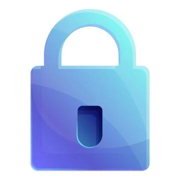 Secured personal data icon, cartoon style Stock Illustration