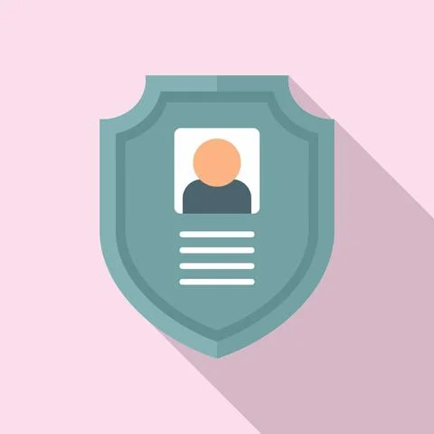 Secured personal information icon, flat style Stock Illustration
