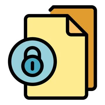 Secured reports icon vector flat Stock Illustration