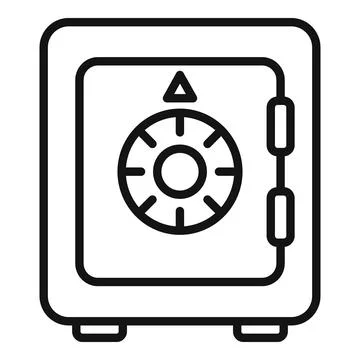 Secured safe icon outline vector. Lock code Stock Illustration