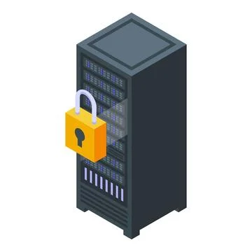 Secured server icon isometric vector. Vpn network Stock-Illustration