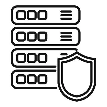 Secured server icon outline vector. Platform system Illustrazione stock
