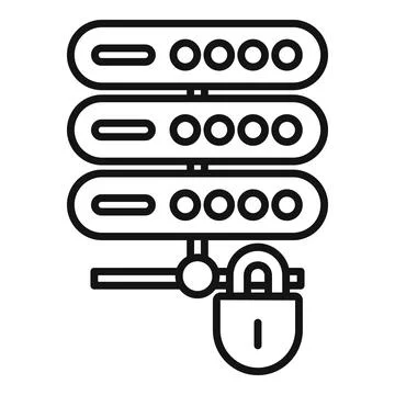 Secured server icon outline vector. Cipher data Stock-Illustration