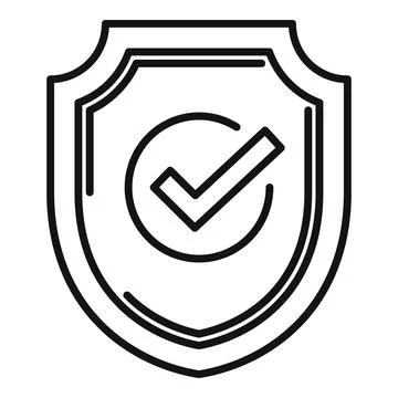 Secured shield icon outline vector. Web safe protection Stock Illustration
