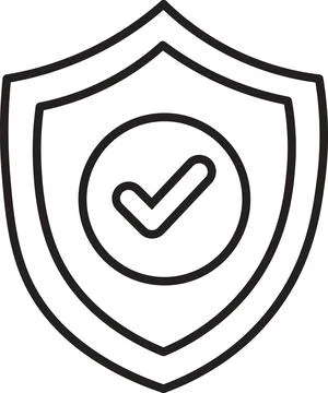 Secured Shield Protection Icon Stock Illustration