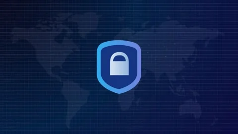 Secured shield vulnerability safety cyber security authentication access Stock Footage 308028071