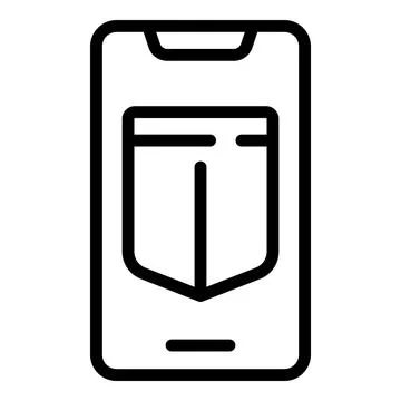 Secured smartphone icon outline vector. Online phone Stock-Illustration