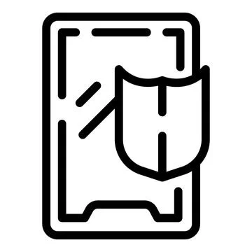 Secured smartphone icon outline vector. Erase system Illustrazione stock