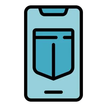 Secured smartphone icon vector flat Stockillustratie