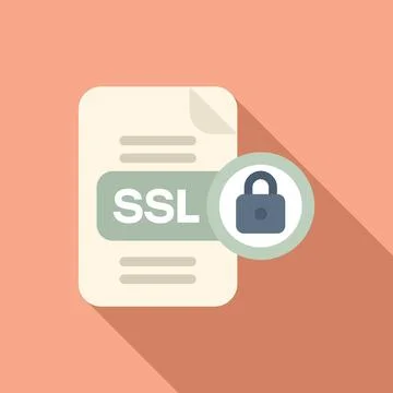 Secured SSL certificate icon flat vector. Web data Ilustración de archivo