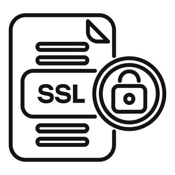 Secured SSL certificate icon outline vector. Web data Ilustración de archivo