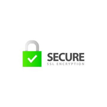 Secured ssl protected logo icon design isolated on white background Illustrazione stock