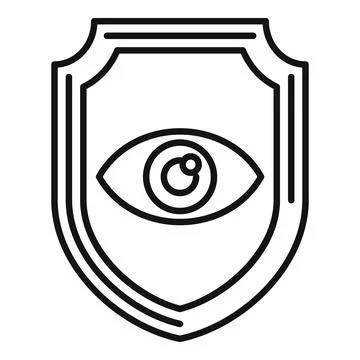 Secured stop theft eye icon outline vector. Access gesture Stock Illustration