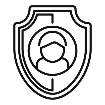 Secured user shield icon outline vector. Two factor authentication Stock-Illustration