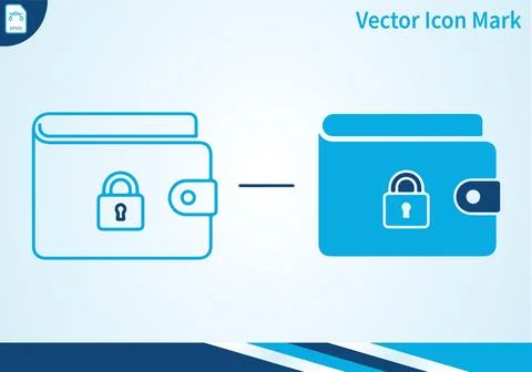 Secured wallet vector icon mark design inspiration logo. Ilustração Stock