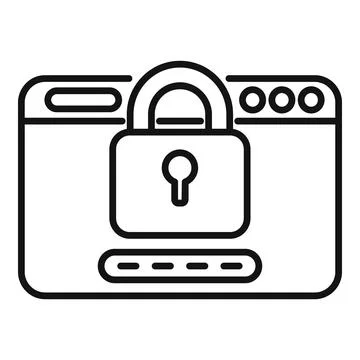 Secured web icon outline vector. Cyber forgot Stock Illustration