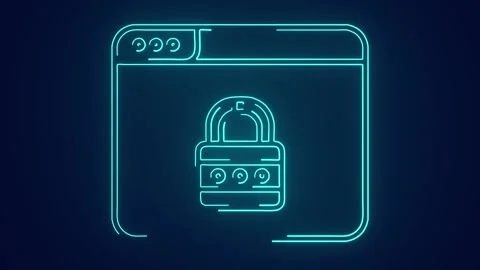 Secured window with internet protection safe internet browsing animation Stock Footage 241835844
