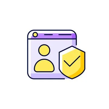 Securing accounts purple RGB color icon Stock Illustration