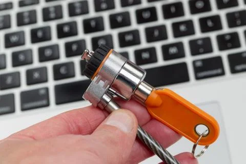 Securing Computer with lock Stock Photos
