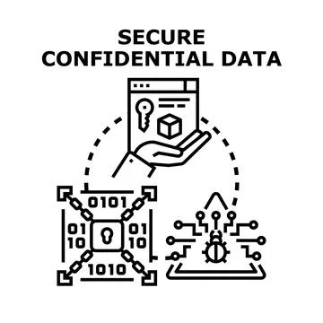 Securing confidential digital data from cyber threats Stock Illustration