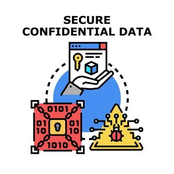 Securing confidential digital data from cyber threats Stock Illustration
