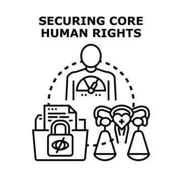 Securing core human rights, privacy and equality Stock Illustration