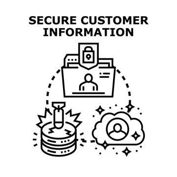 Securing customer data from cyber attacks and data breaches 库存插图