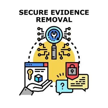 Securing data and evidence removal concept vector Ilustración de archivo