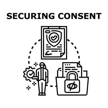 Securing data consent and privacy protection process Stockillustratie