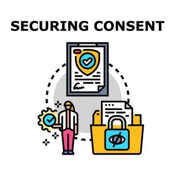 Securing data consent and privacy protection process Stock Illustration
