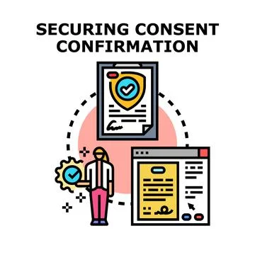 Securing data privacy consent confirmation process Stock Illustration