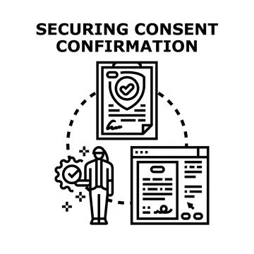 Securing data privacy consent confirmation process Stock Illustration