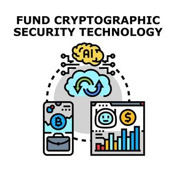 Securing digital assets investing with cryptographic technology concept ill.. 스톡 일러스트