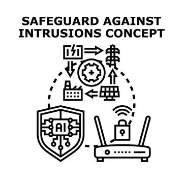 Securing digital systems against network intrusions with ai Stock Illustration