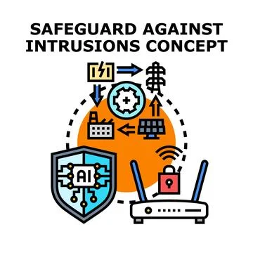 Securing digital systems against network intrusions with ai Stock Illustration