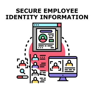 Securing employee identity information with digital management system Stock Illustration