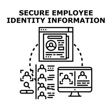 Securing employee identity information with digital management system Stock Illustration