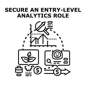 Securing entry level analytics role opportunity career path Illustrazione stock