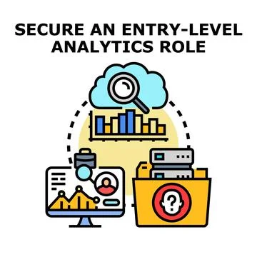 Securing entry level analytics role opportunity process 스톡 일러스트