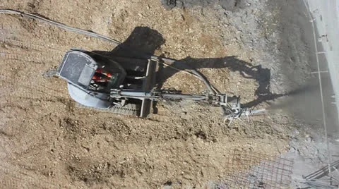 Securing an excavation with shotcrete Vídeo Stock 25097086