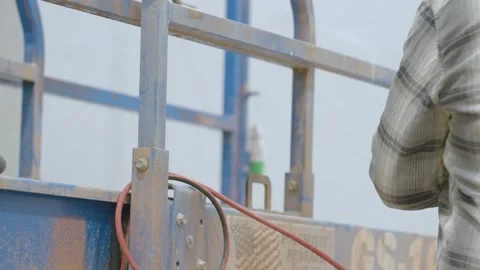 Securing an Extension cable Stock Footage 238859241