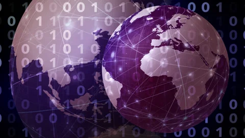 Securing global network cyber security and cyber attack in digital world Stock Footage 256989477
