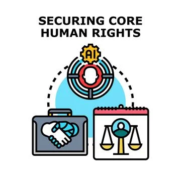 Securing human rights and ai ethics with justice Stock Illustration