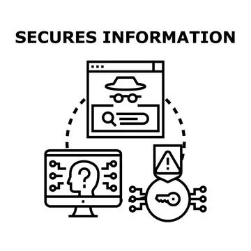Securing information and protecting online data privacy Stock Illustration